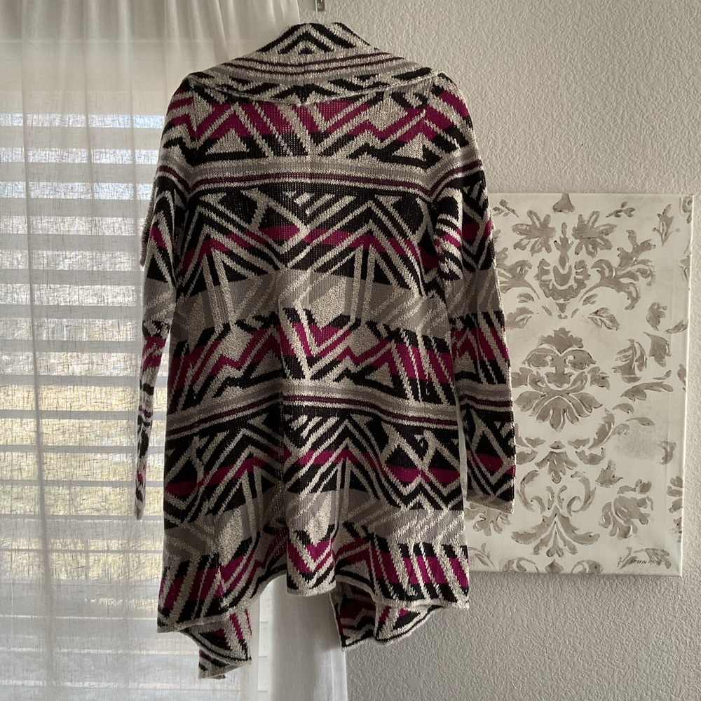 Lucky Brand Geometric Open-Front Women's Sweater Cardigan - Picture 5 of 8
